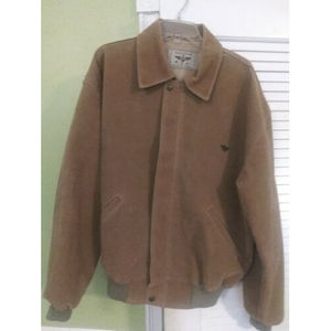 Reportage R.G.A Sand Faux Suede Bomber Jacket Size L Made in Italy